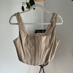 Olia faux leather corset tank